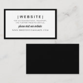 Elegant Modern Bold Black Stylish Wedding Website Begleitkarte (Vorne/Hinten)