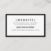 Elegant Modern Bold Black Stylish Wedding Website Begleitkarte (Vorderseite)