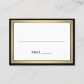 Elegant Modern Border Black & Gold Large Escort / Platzkarte (Vorderseite)