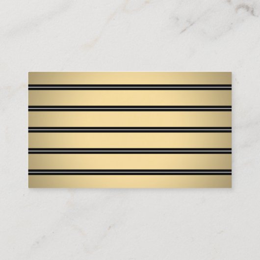 Elegant Modern Border Black, Gold & White Escort / Platzkarte (Rückseite)