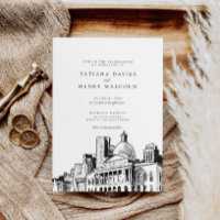 Elegant Modern Boston Sketch New England Wedding