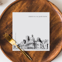 Elegant Modern Boston Sketch New England Wedding