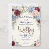 Elegant Modern Botanical All In One QR Code Einladung (Vorderseite)