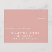 Elegant Modern Botanical Blush Floral RSVP Postkarte (Rückseite)