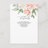 Elegant Modern Botanical Blush Floral Wedding Begleitkarte (Vorderseite)
