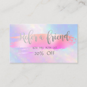 Elegant modern ,Brush Stroke Holographic Empfehlungskarte