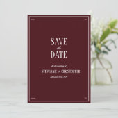 Elegant Modern Burgundy Wedding Einladung (Stehend Vorderseite)