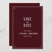 Elegant Modern Burgundy Wedding Einladung (Vorne/Hinten)