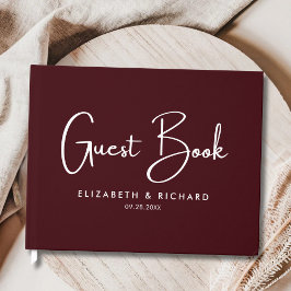 Elegant & Modern Burgundy Wedding Gästebuch
