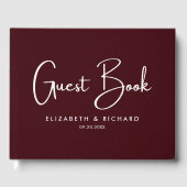 Elegant & Modern Burgundy Wedding Gästebuch (Vorderseite)