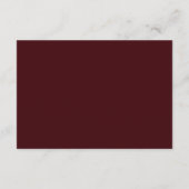 Elegant Modern Burgundy Wedding QR Code RSVP Begleitkarte (Rückseite)