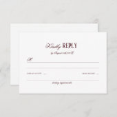 Elegant Modern Burgundy Wedding Respond Begleitkarte (Vorne/Hinten)
