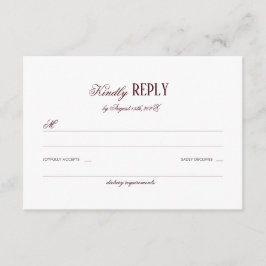 Elegant Modern Burgundy Wedding Respond Begleitkarte
