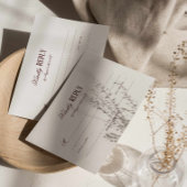 Elegant Modern Burgundy Wedding Respond Begleitkarte