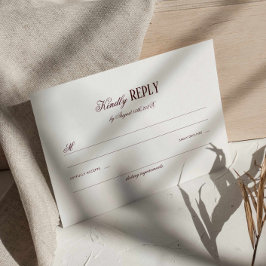 Elegant Modern Burgundy Wedding Respond Begleitkarte