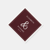 Elegant & Modern Burgundy Wedding Serviette (Ecke)