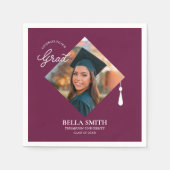 Elegant Modern Calligraphy Custom Graduation Photo Serviette (Vorderseite)