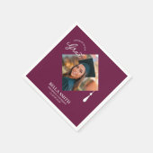 Elegant Modern Calligraphy Custom Graduation Photo Serviette (Ecke)