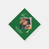 Elegant Modern Calligraphy Custom Graduation Photo Serviette (Ecke)