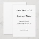 Elegant Modern Calligraphy Minimalist Chic Wedding Save The Date (Vorne/Hinten)