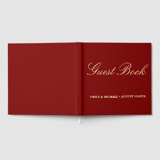 Elegant Modern Calligraphy Terracotta Wedding Gästebuch