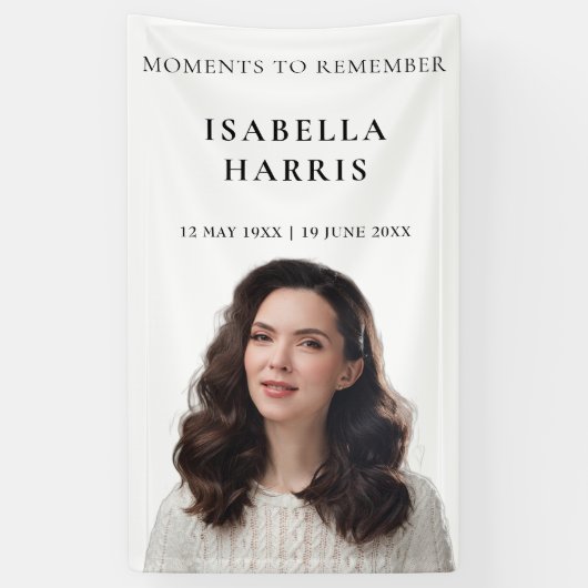 Elegant Modern Celebration of Life Design Banner (Vertikal)