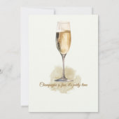 Elegant Modern Champagne Cheers 40th Birthday Einladung (Rückseite)