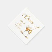 Elegant Modern Cheers Script Glasses Wedding Serviette (Ecke)