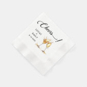 Elegant Modern Cheers Script Glasses Wedding Serviette (Ecke)