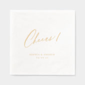 Elegant modern cheers script minimalist wedding servietten mit folie (Vorderseite)