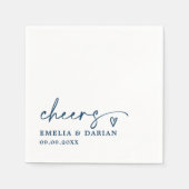 Elegant Modern Cheers Script Minimalistisch Weddin Serviette (Vorderseite)