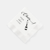 Elegant Modern Cheers Script Minimalistisch Weddin Serviette (Ecke)