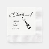 Elegant Modern Cheers Script Minimalistisch Weddin Serviette (Vorderseite)