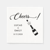 Elegant Modern Cheers Script Minimalistisch Weddin Serviette (Vorderseite)