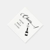 Elegant Modern Cheers Script Minimalistisch Weddin Serviette (Ecke)