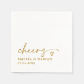 Elegant Modern Cheers Script Minimalistisch Weddin Serviette (Vorderseite)