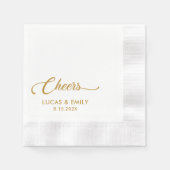 Elegant Modern Cheers Script Minimalistisch Weddin Serviette (Vorderseite)