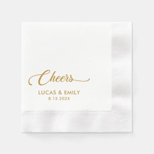 Elegant Modern Cheers Script Minimalistisch Weddin Serviette (Vorderseite)