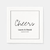 Elegant Modern Cheers Script Minimalistisch Weddin Serviette (Vorderseite)