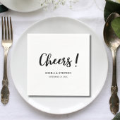 Elegant Modern Cheers Script Minimalistisch Weddin Serviette