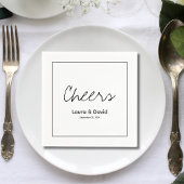Elegant Modern Cheers Script Minimalistisch Weddin Serviette