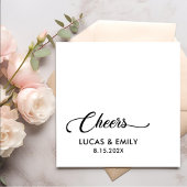 Elegant Modern Cheers Script Minimalistisch Weddin Serviette