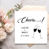 Elegant Modern Cheers Script Minimalistisch Weddin Serviette