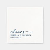 Elegant Modern Cheers Script Minimalistisch Weddin Serviette (Vorderseite)
