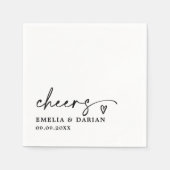 Elegant Modern Cheers Script Minimalistisch Weddin Serviette (Vorderseite)