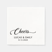Elegant Modern Cheers Script Minimalistisch Weddin Serviette (Vorderseite)