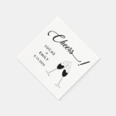 Elegant Modern Cheers Script Minimalistisch Weddin Serviette (Ecke)