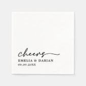 Elegant Modern Cheers Script Minimalistisch Weddin Serviette (Vorderseite)