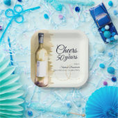 Elegant Modern Cheers White Wine 50. Geburtstag Pappteller (Party)