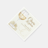 Elegant Modern Cheers White Wine 50. Geburtstag Serviette (Ecke)